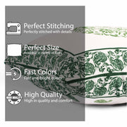 Both Side Block Print Spring Paisley Green Cushion Cover Set of 2 ( 12 X 18 Inches )